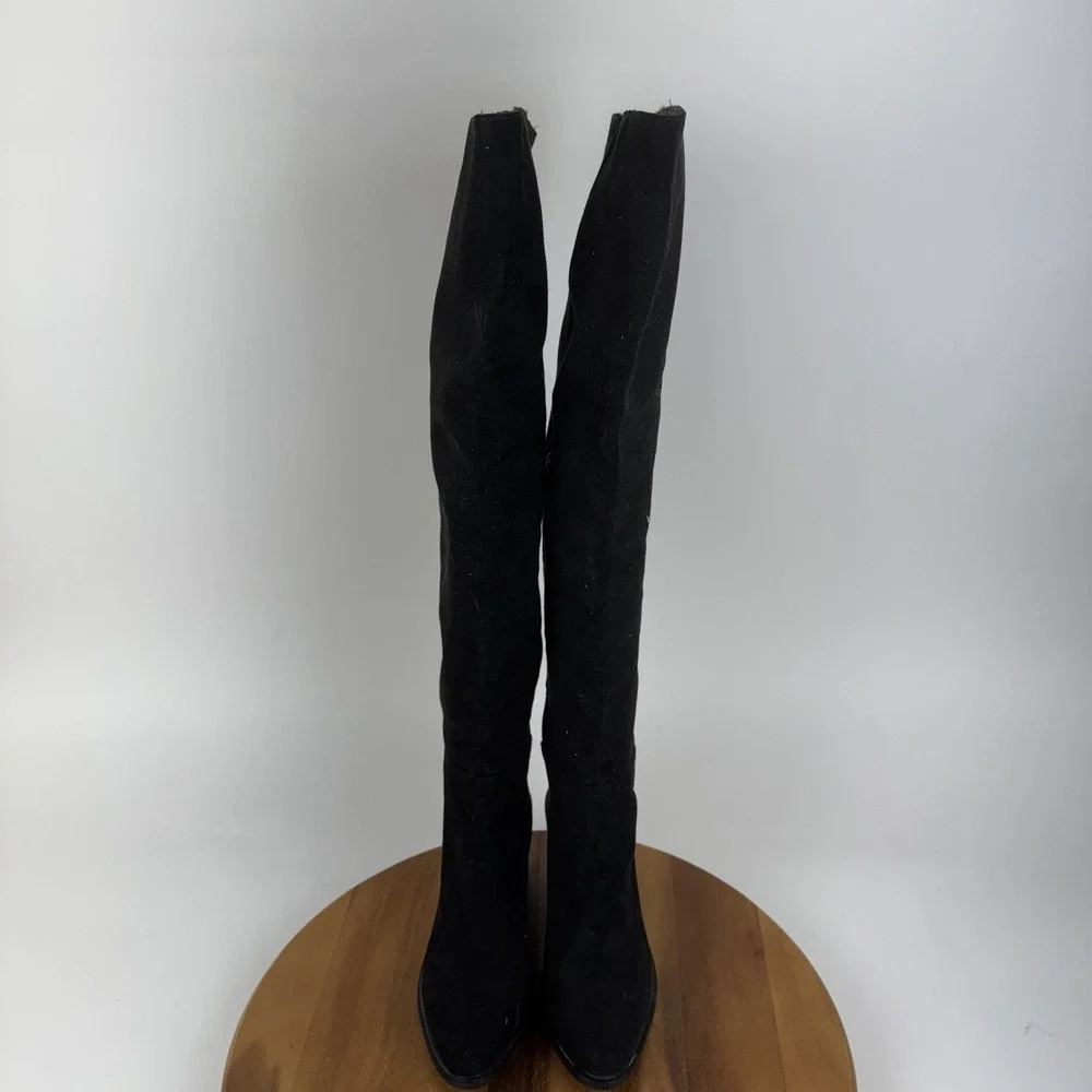 Womens Seychelles Paradise City Black Faux Suede Over The Knee Boots Size 8 M